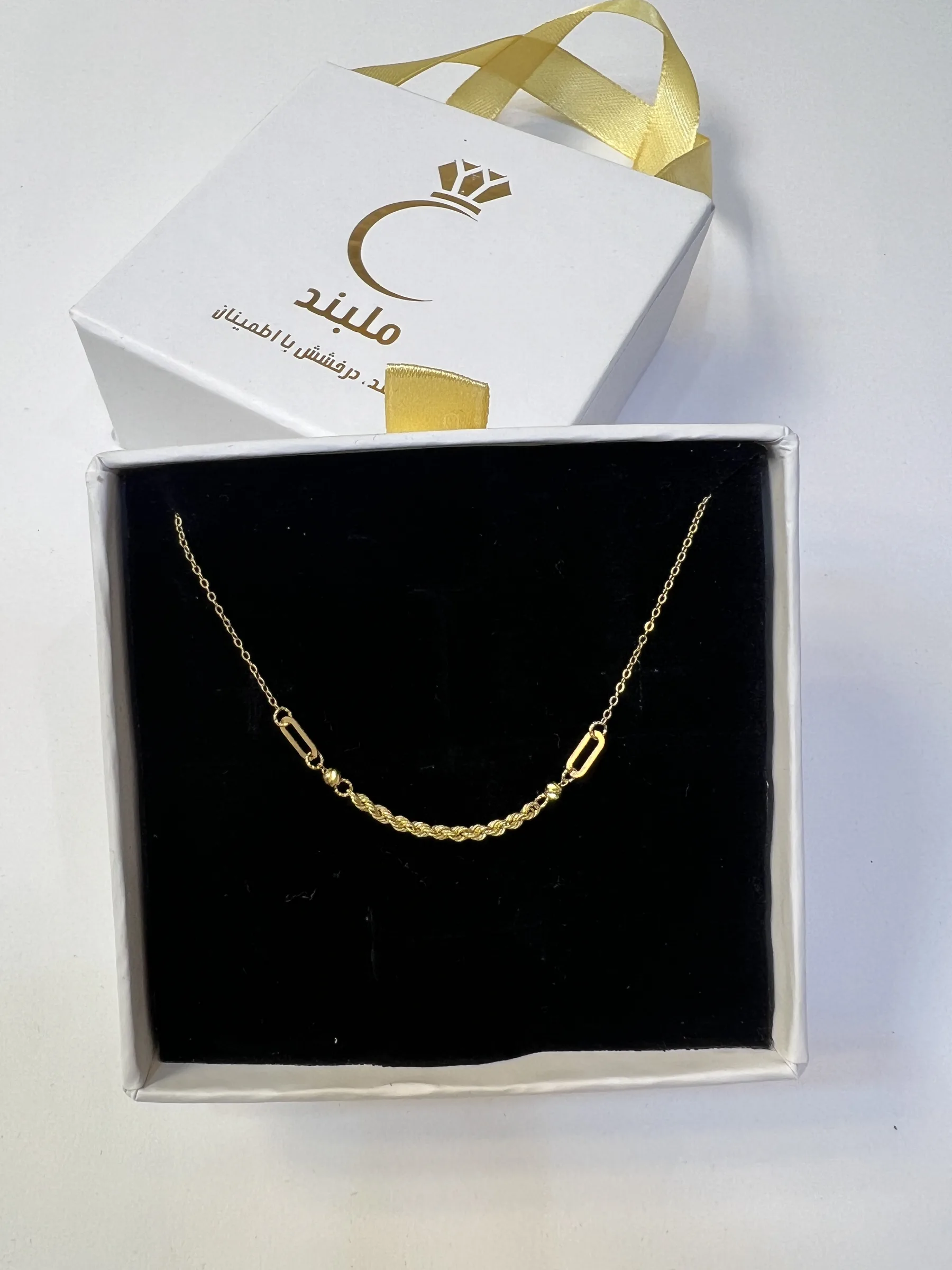 گردنبند طلا زنانه مدل طنابی کونیک، طلای 18عیار