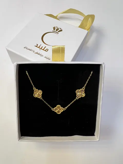 دستبند طلا زنانه مدل ونکلیف 3گل، طلای 18 عیار