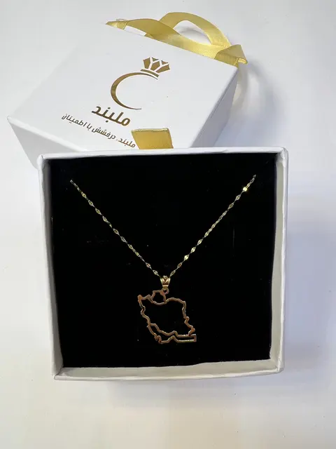 آویز طلا زنانه مدل ایران، طلای 18عیار