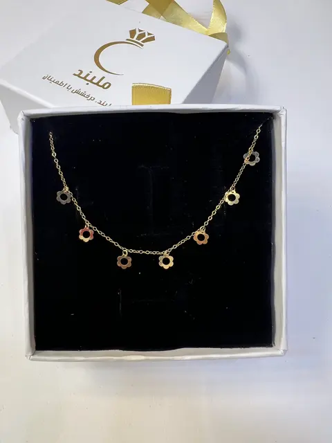 گردنبند طلا زنانه مدل شرابه ای، طلای 18عیار
